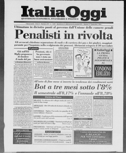 Italia oggi : quotidiano di economia finanza e politica